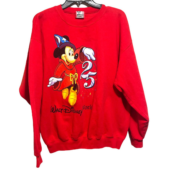 Vtg Mickey Mouse 25th Anniversary Walt Disney World Sweatshirt Size XL Fantasia - Picture 1 of 5